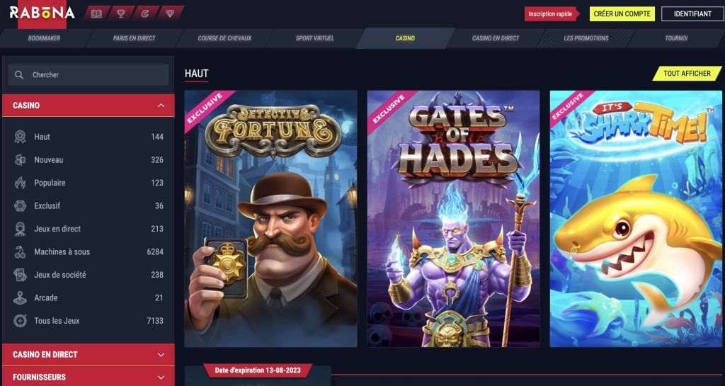 Découvrez l'univers des jeux en ligne proposés par Rabona Casino